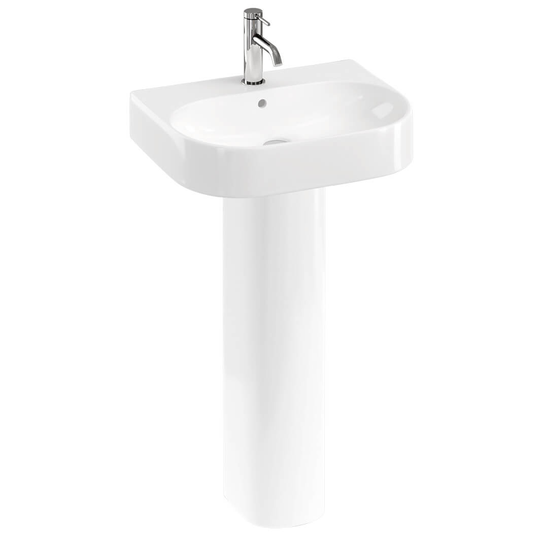 Britton Bathrooms Trim 500mm Basin with Full Pedestal