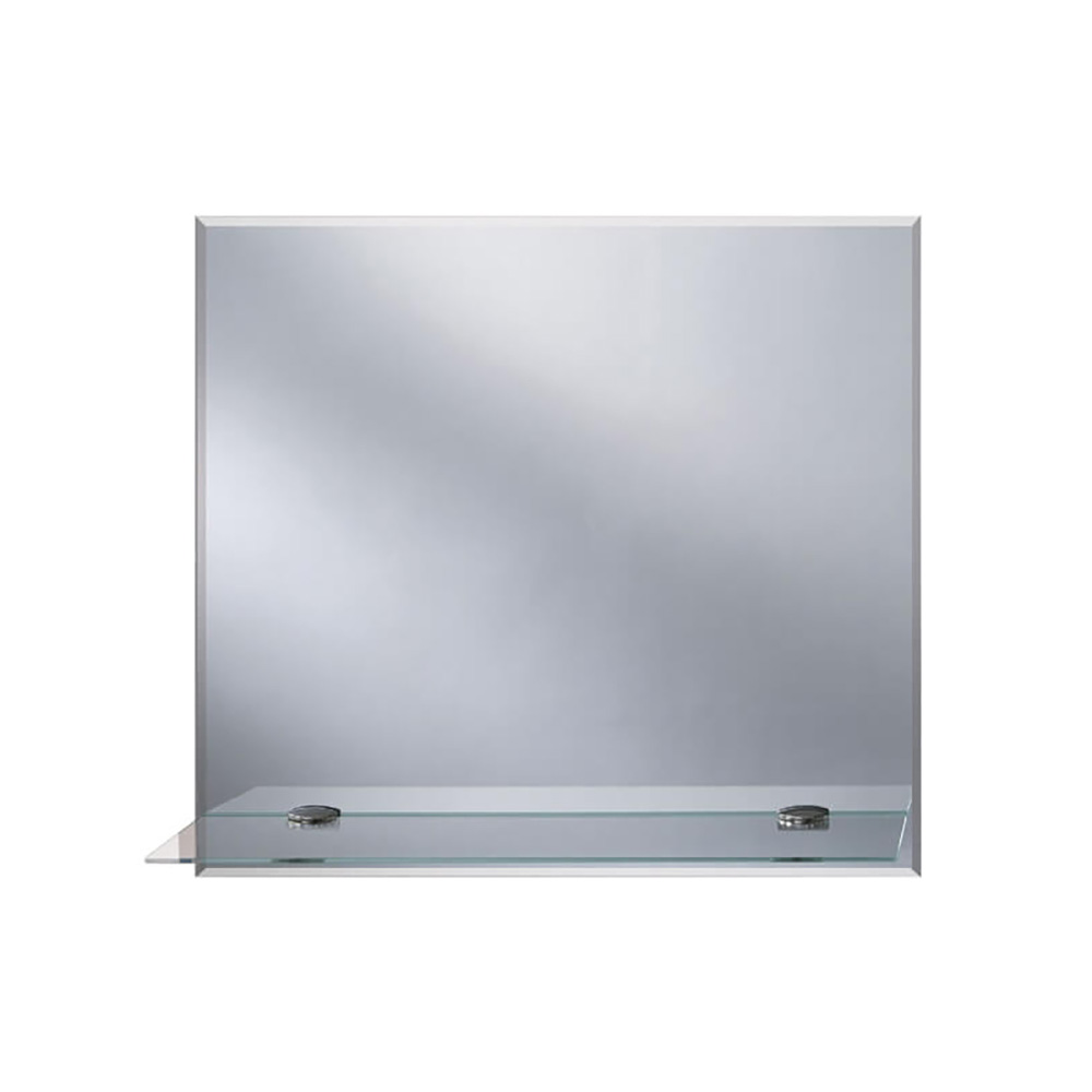 Origins Living Straight Edge Bathroom Mirror with Glass Shelf - 500 x 550mm & 700 x 500mm