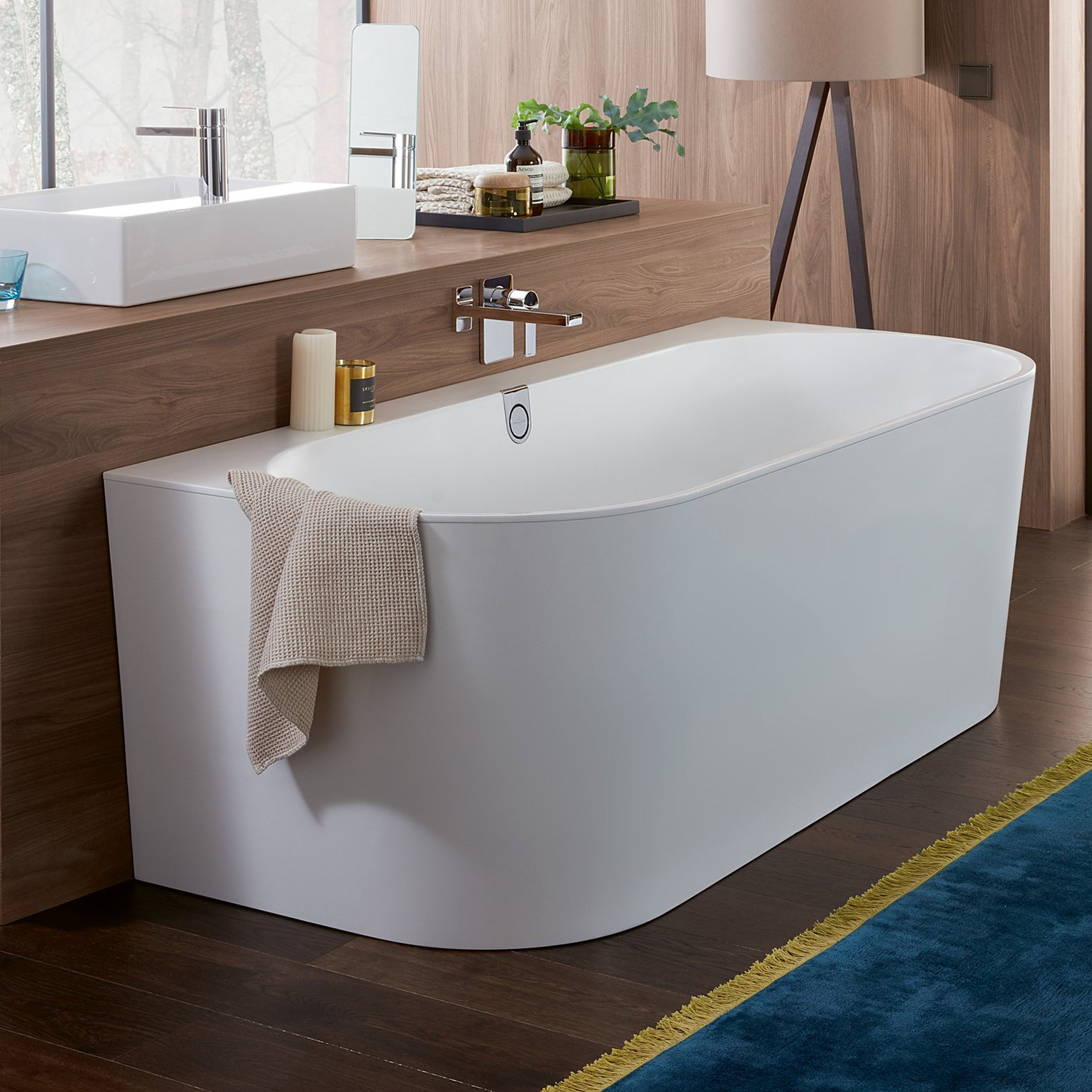 Villeroy & Boch Oberon 2.0 Quaryl Back to Wall Bath - 1800 x 800mm
