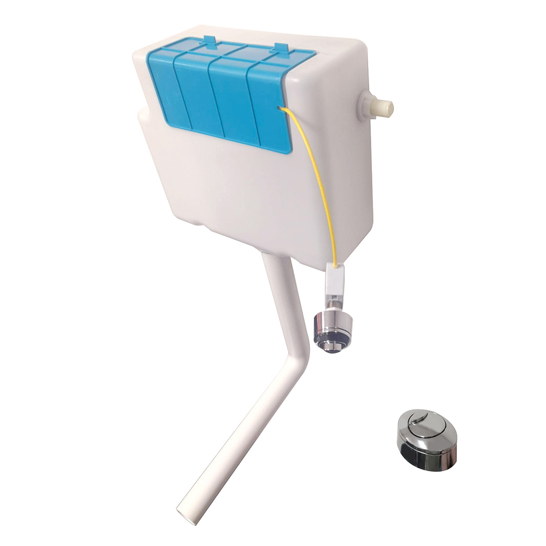 Drench Dual Flush Concealed Cistern with Side Inlet & Round Button