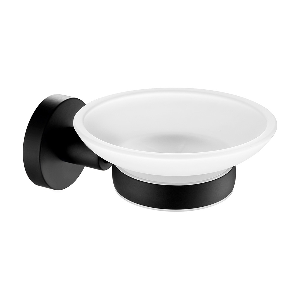 VOS Soap Dish with Glass - Matt Black