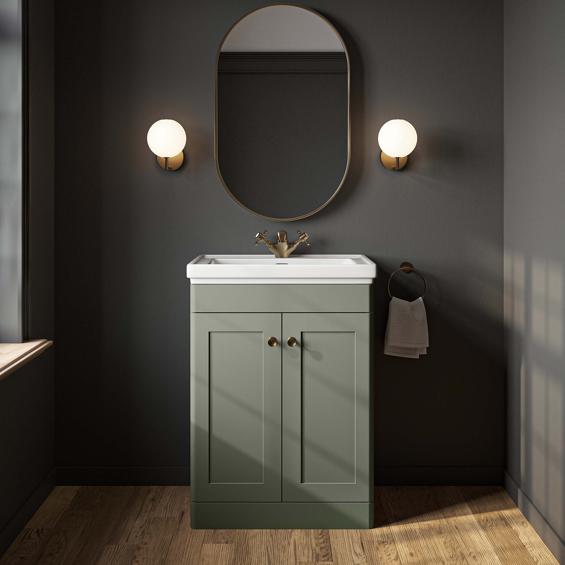 Butler & Rose Ophelia 600mm Floorstanding 2 Door Vanity Unit & Basin