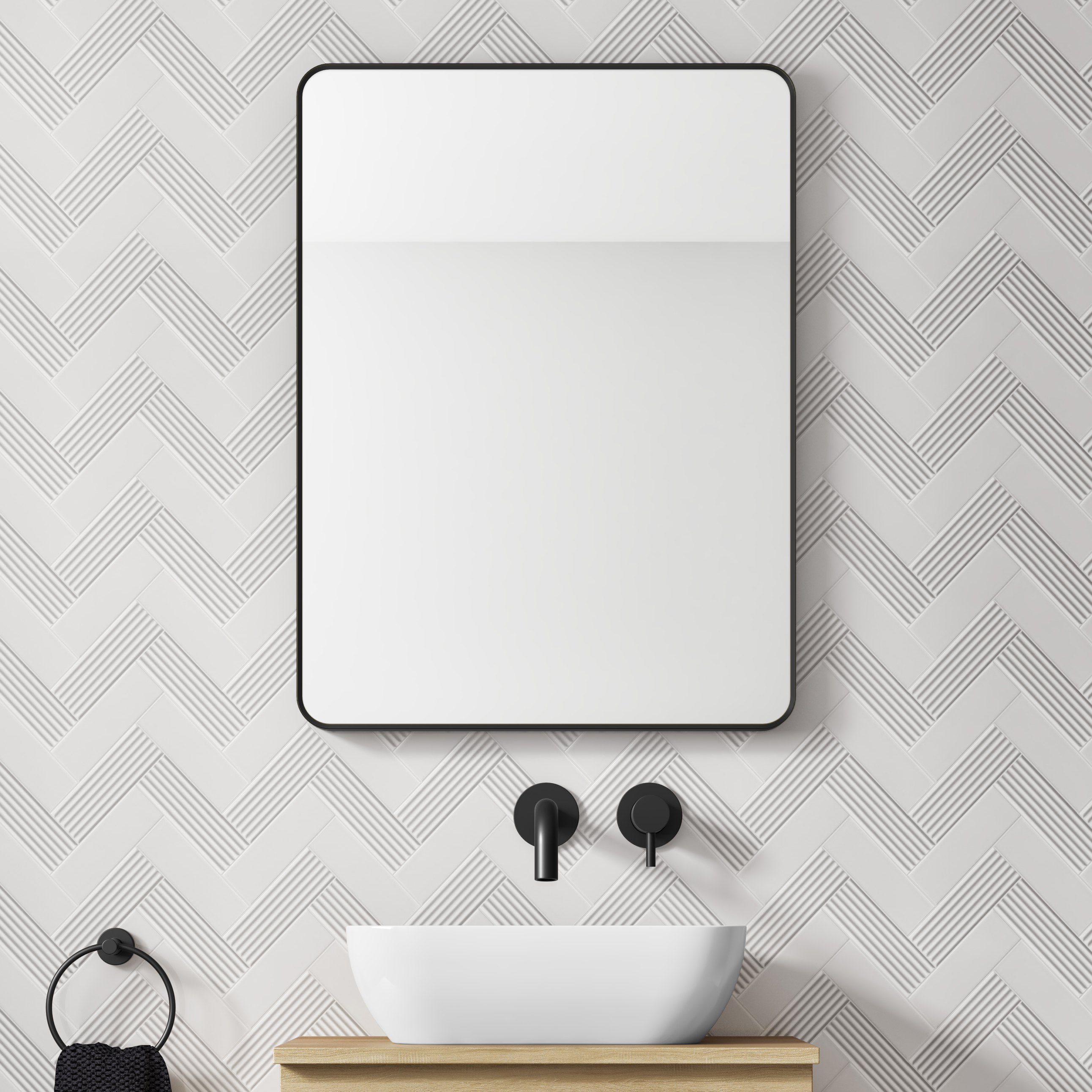 HIX Rectangular Framed Bathroom Mirror - 600 x 800mm