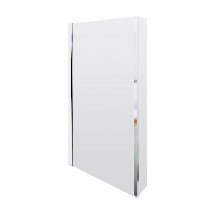 Drench Polished Chrome Fixed L-Shaped Bath Screen with Fixed Return - 1400 x 800mm
