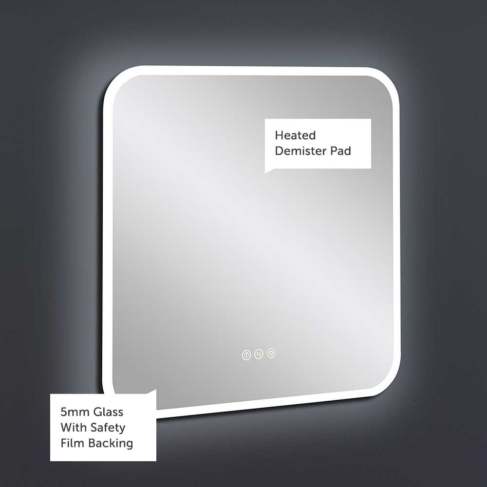 Crosswater Svelte Dimmable Illuminated Mirror with Demister & Colour Change LEDs - 500, 600 & 1200mm