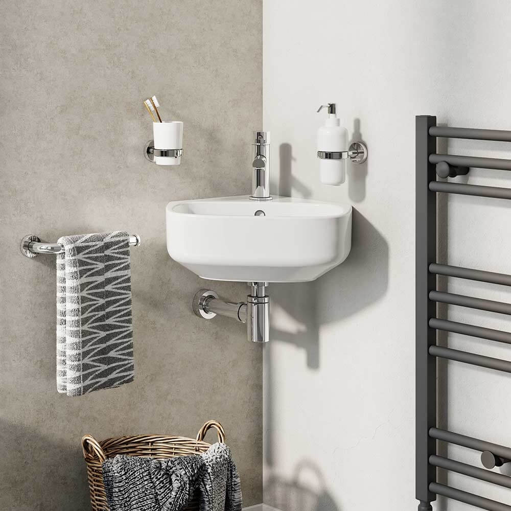 Crosswater Kai S Wall Hung Corner Basin - 420mm