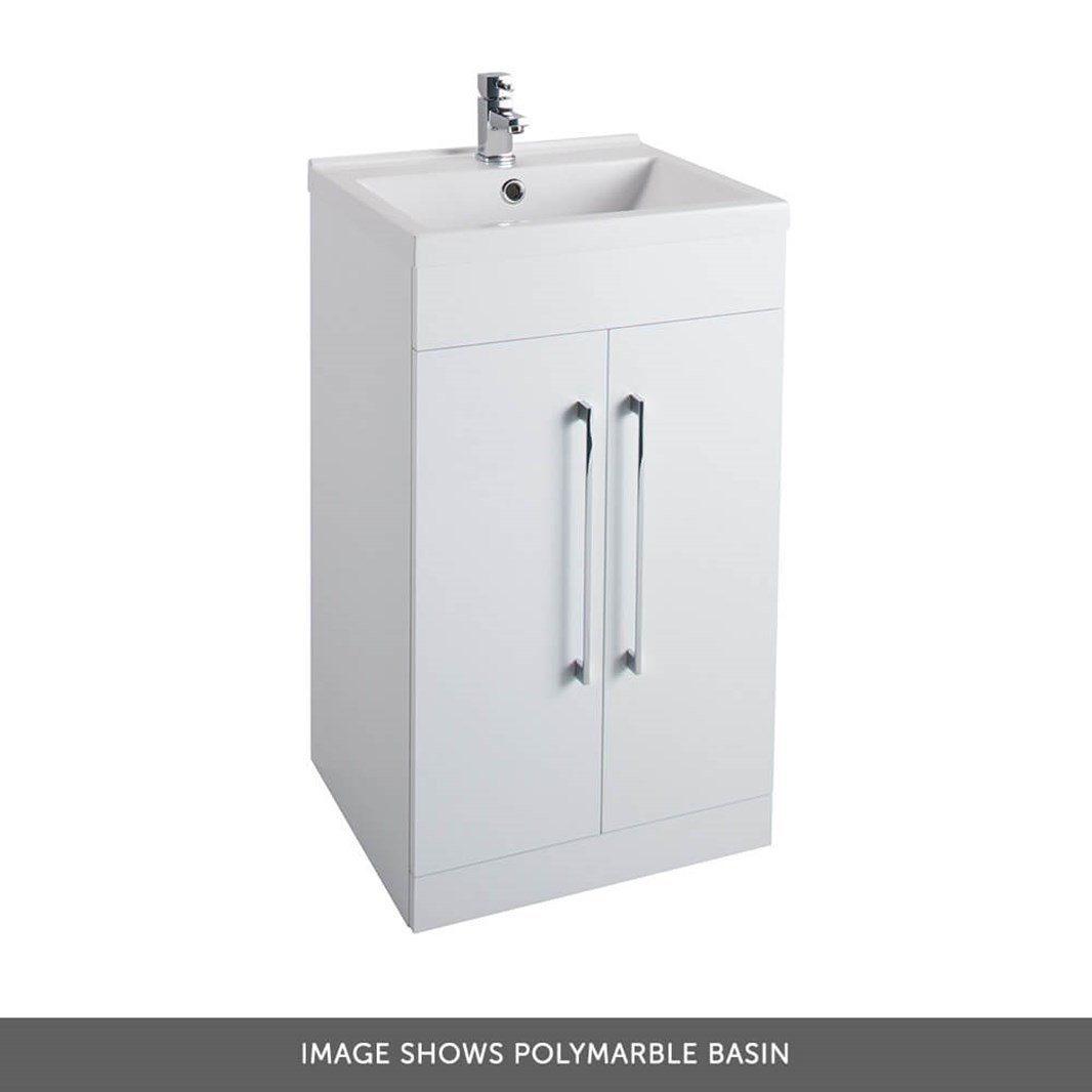 Vellamo Aspire 1000mm 2 Door Combination Basin & Toilet Unit - Gloss White