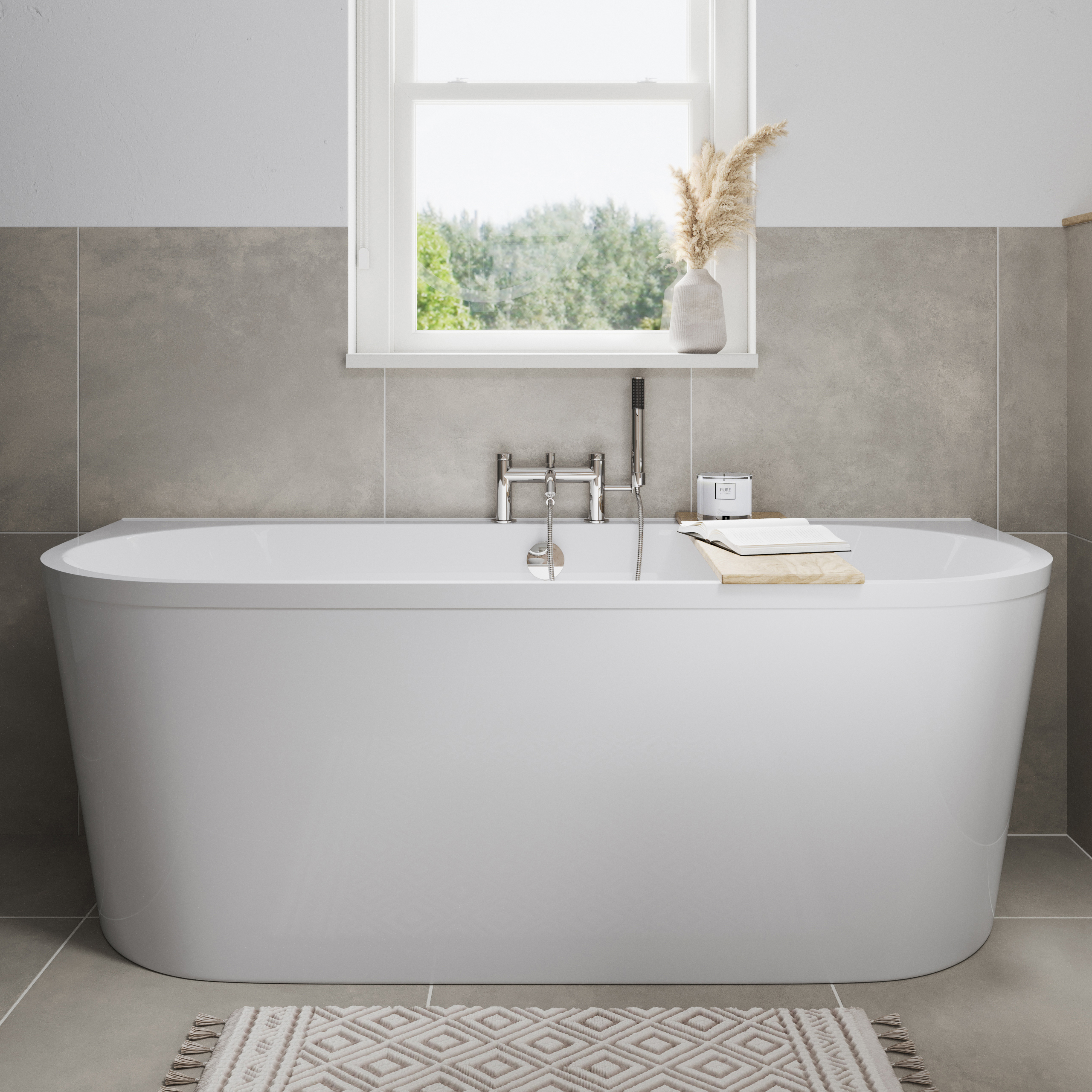 Crosswater Serene Back to Wall Bath - 1700x750mm