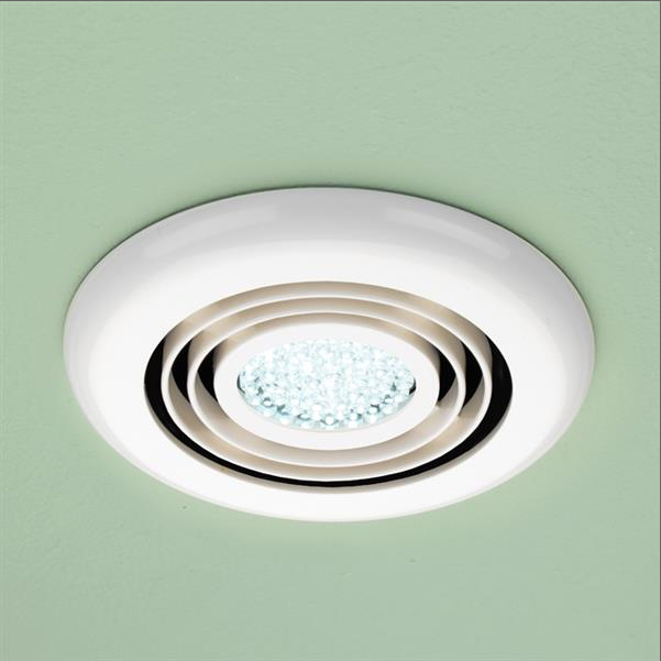 hib. Turbo Cool White LED Illuminated Inline Ceiling Fan - White