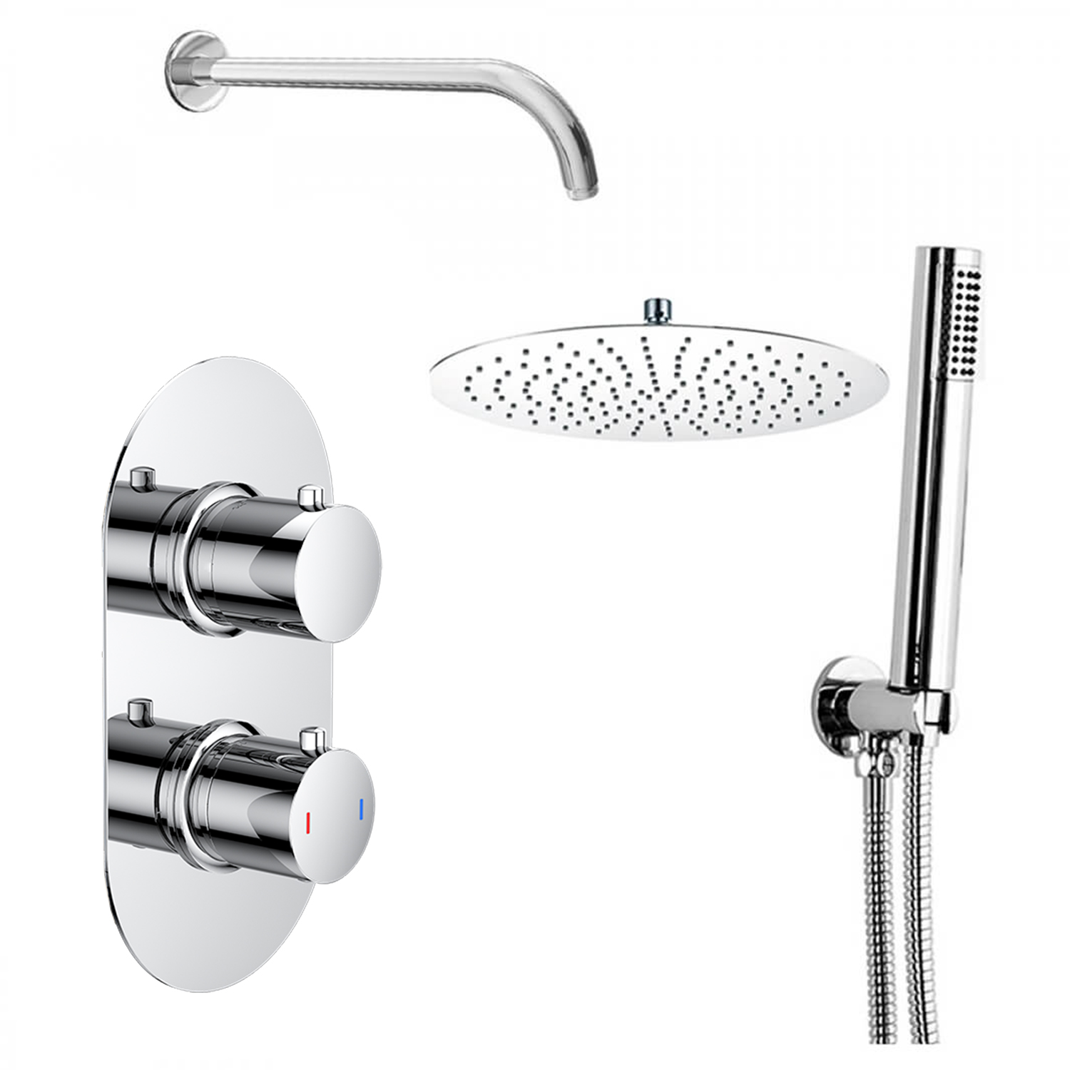 Holly Concealed Shower Valve, Fixed Shower Head & Handset
