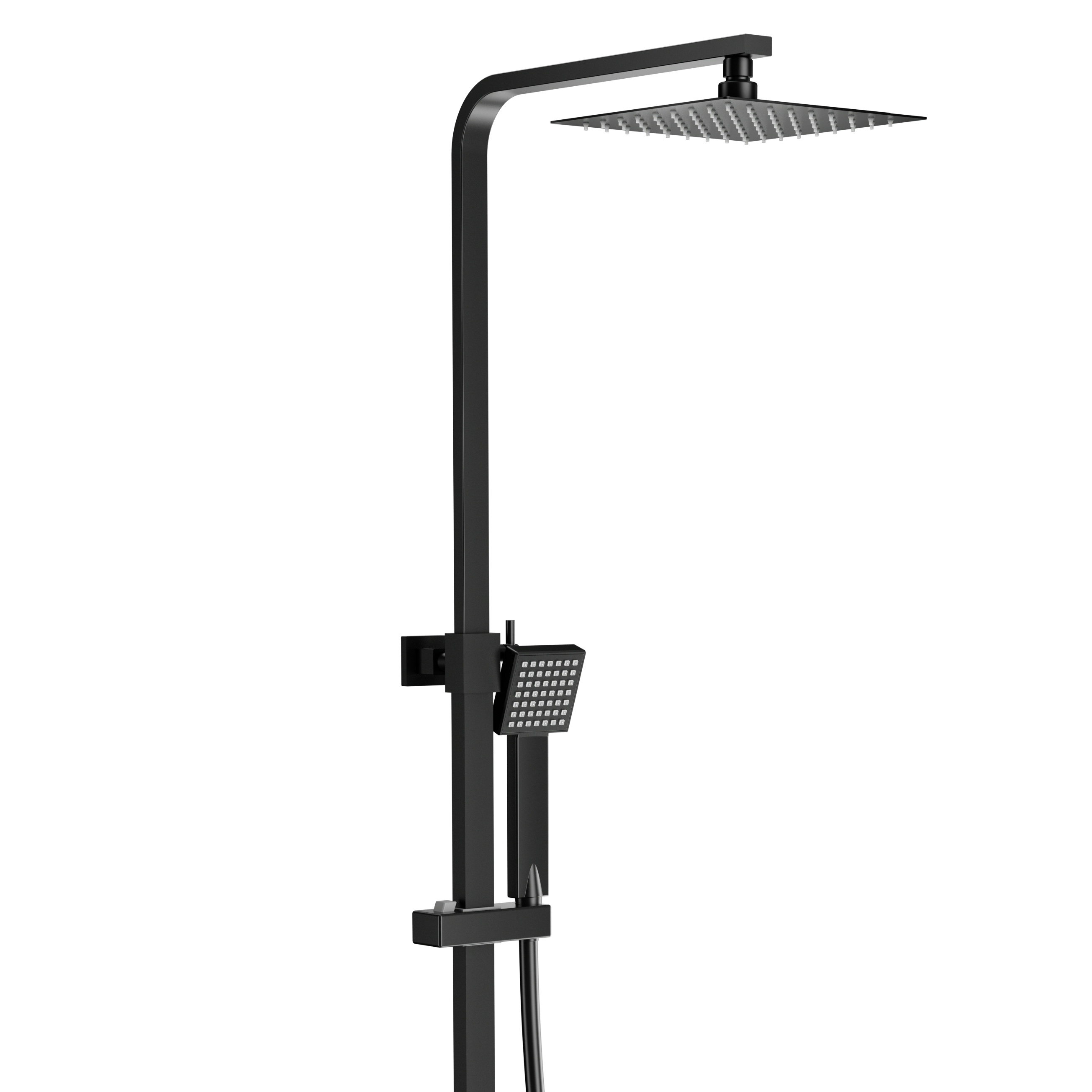 Harbour Status Matt Black Thermostatic Exposed Shower Kit