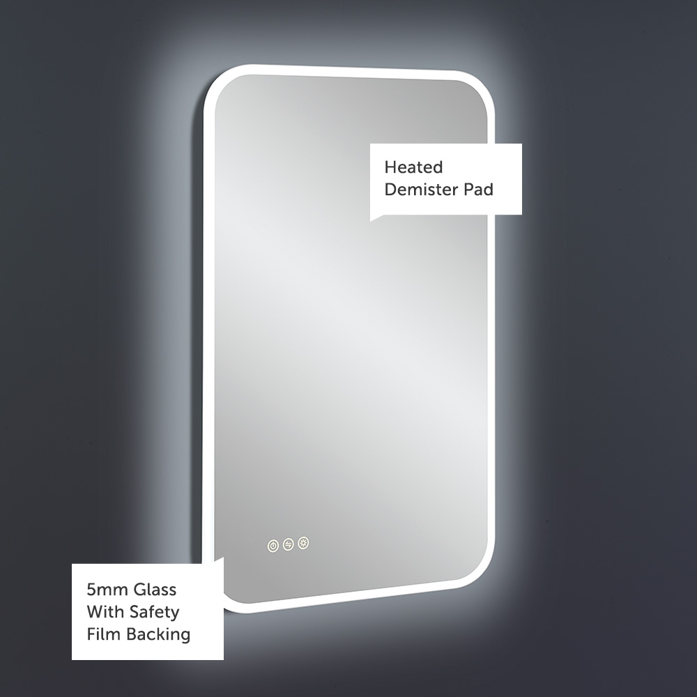 Crosswater Svelte Dimmable Illuminated Mirror with Demister & Colour Change LEDs - 500, 600 & 1200mm