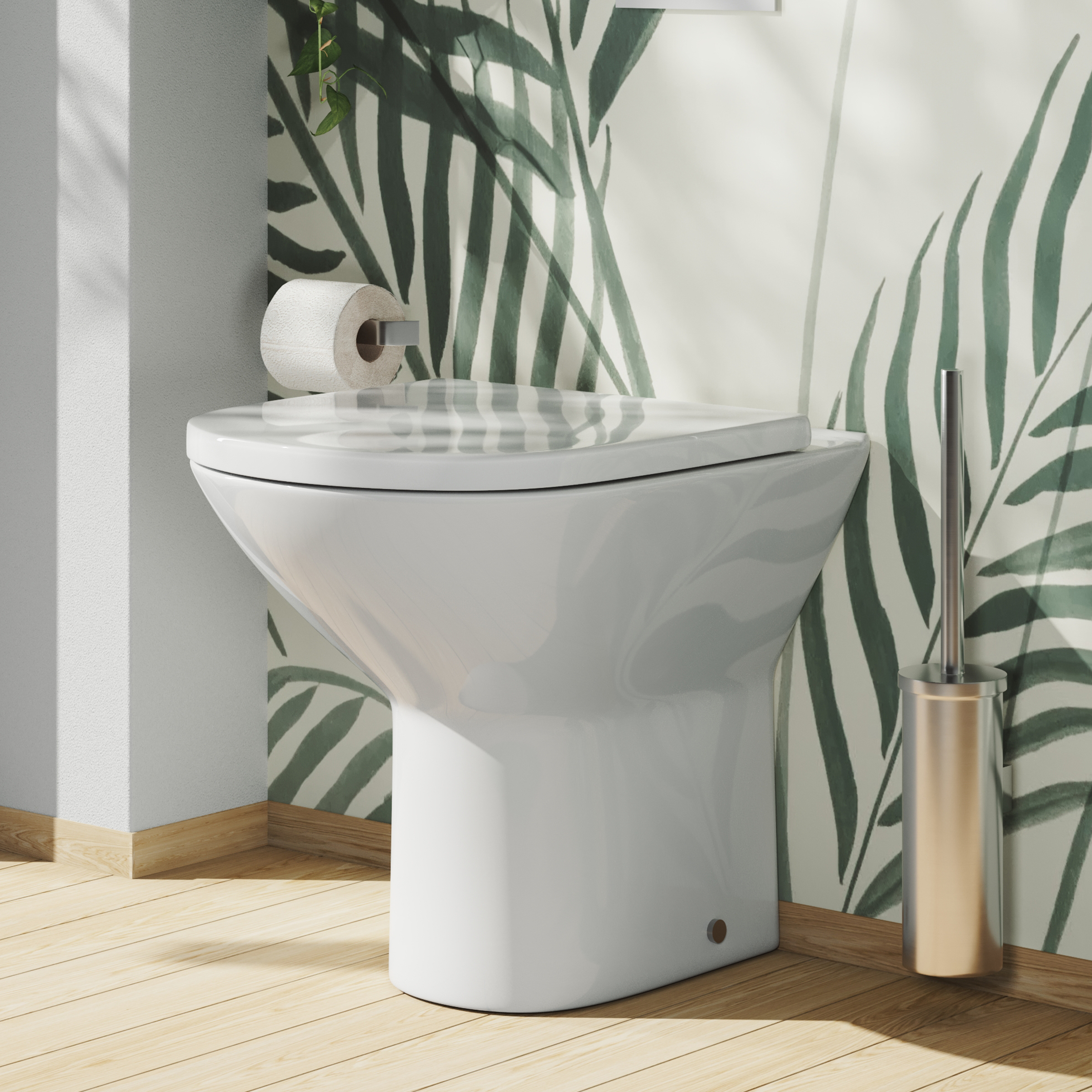 Harbour Identity Comfort Height Rimless Back to Wall Toilet & Soft Close Seat
