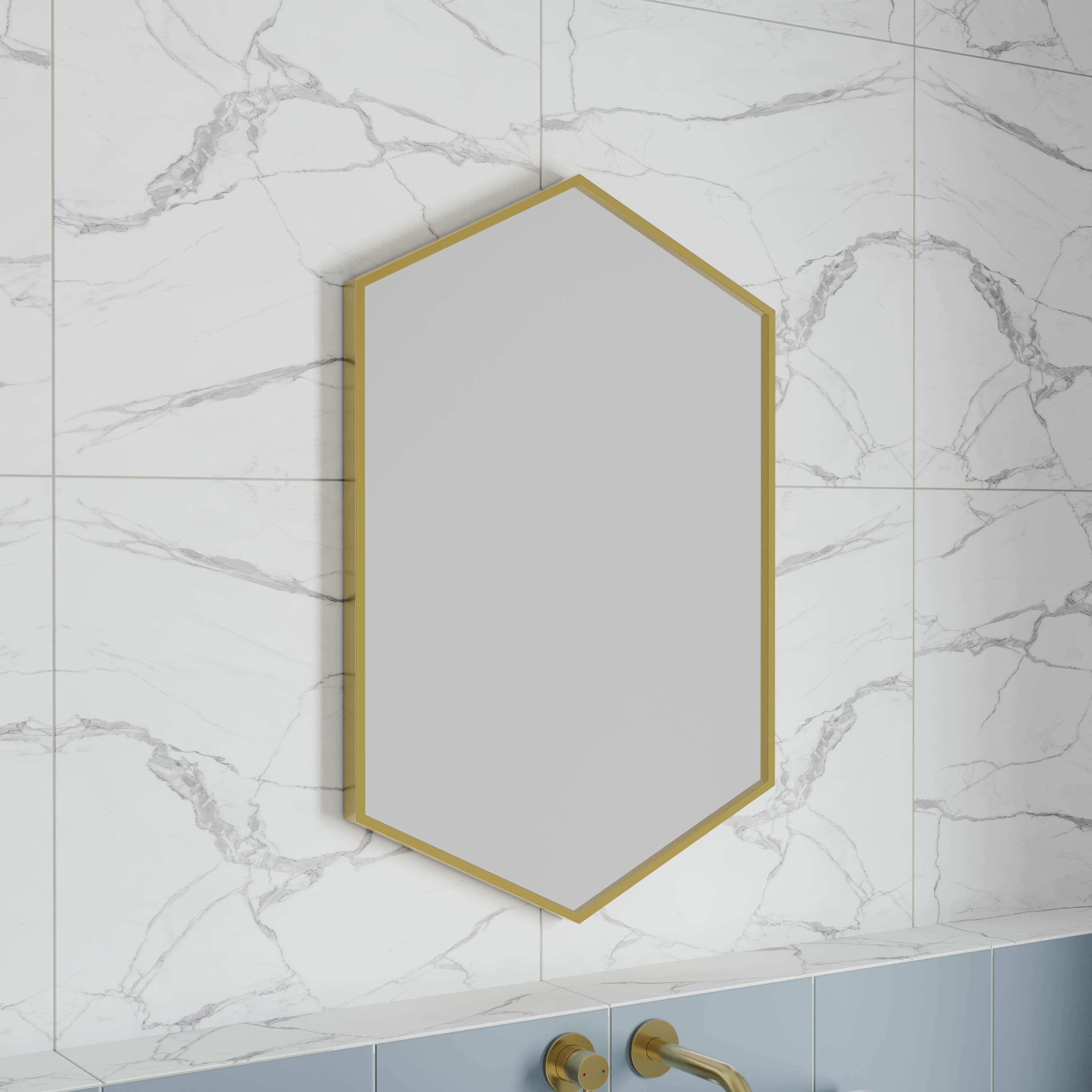 Vellamo Wonder Hexagonal Framed Mirror - 500 x 750mm