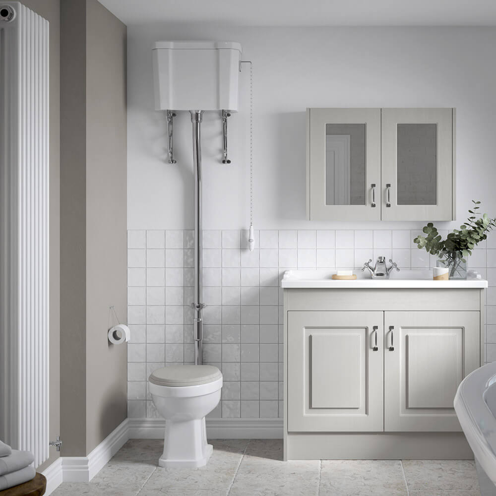 Butler & Rose Catherine High Level Toilet with Pan, Cistern & Flush Pipe Kit