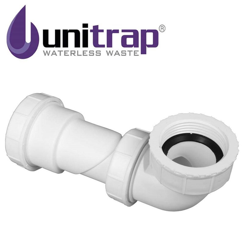 Uniwaste Waterless Waste Space-Saving Trap - Basins, Baths & Bidets
