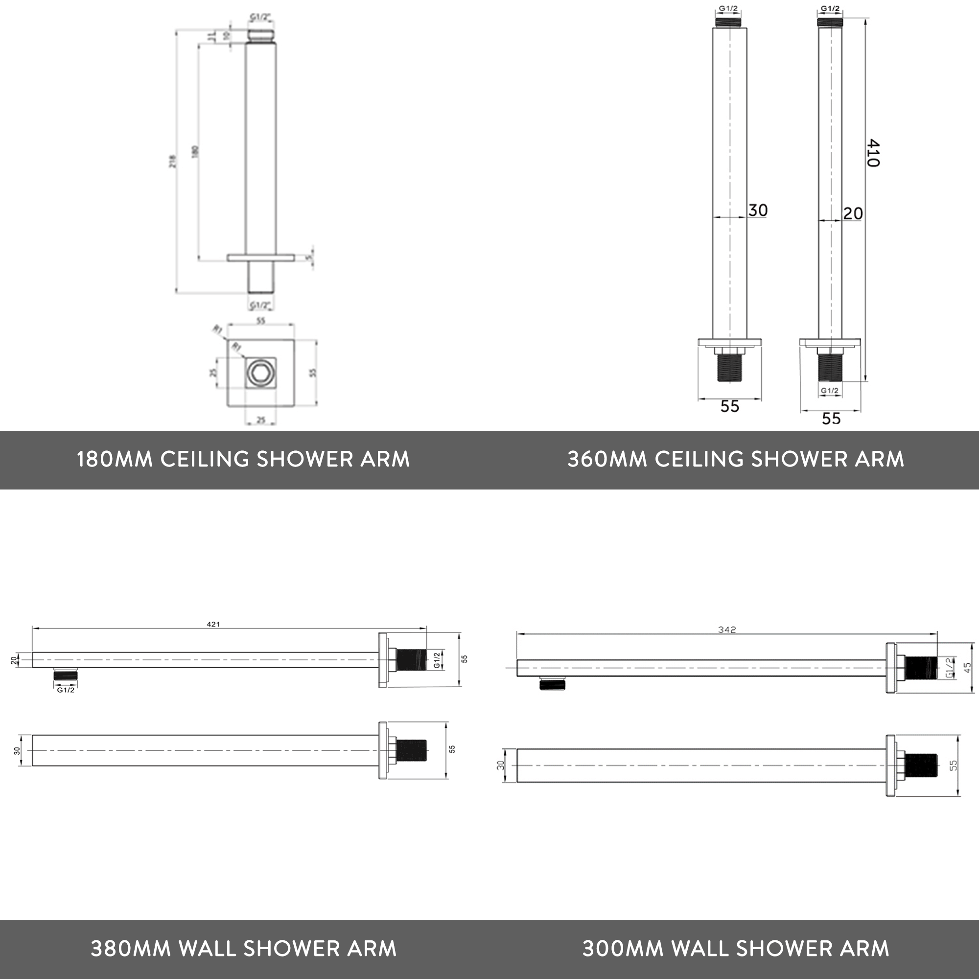 Matthew Concealed Shower Valve & Fixed Shower Head