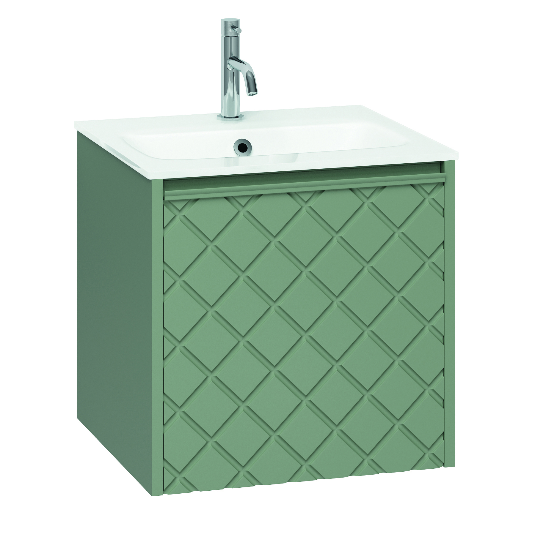 Crosswater Vergo 500mm Wall Hung Single Crosshatch Drawer Vanity Unit & Basin Options