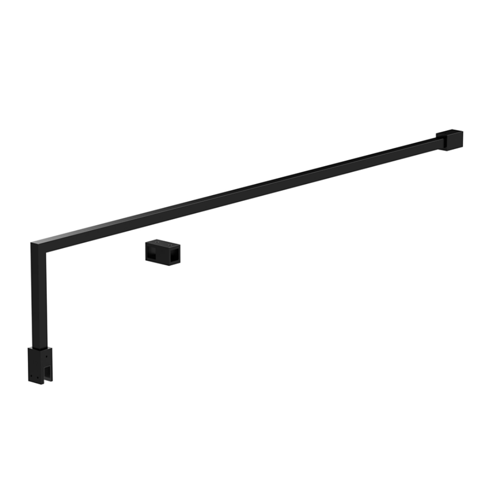 Vellamo Matt Black L-Shaped Support Arm for Wetroom Panels