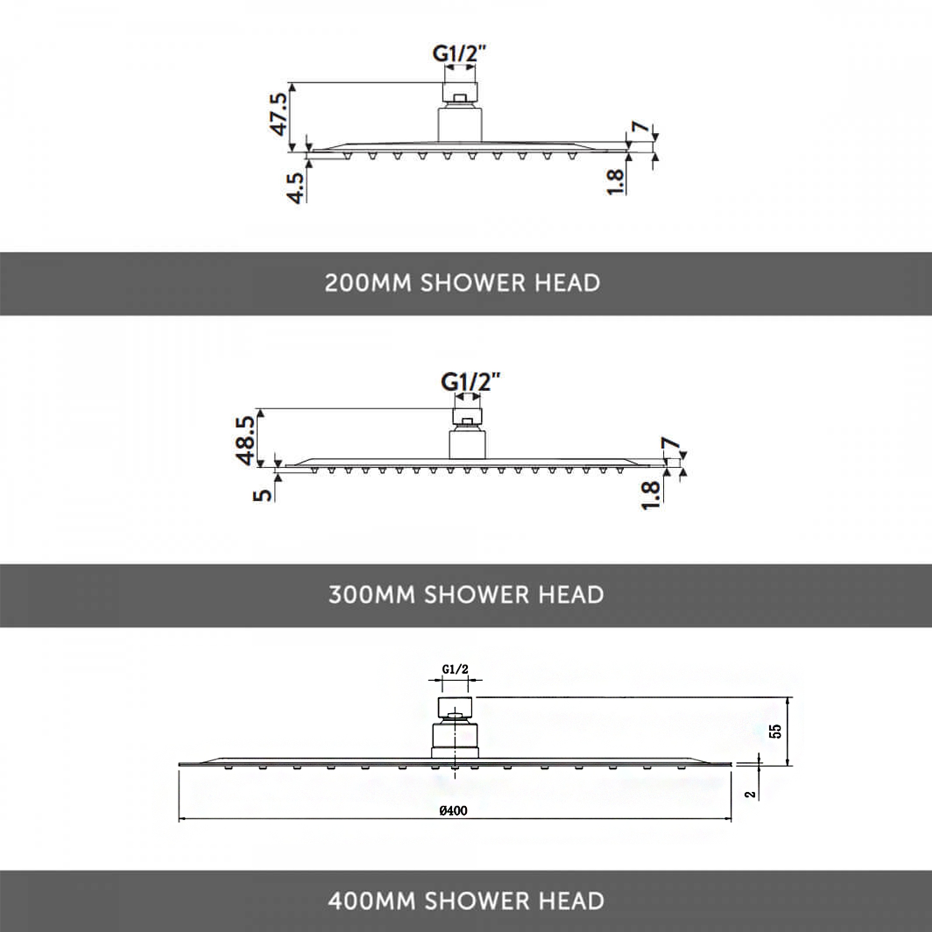 Melanie Concealed Shower Valve & Fixed Shower Head