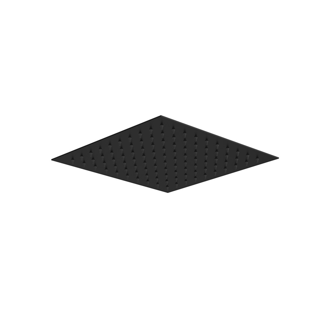 Harbour Status Matt Black Stainless Steel Square Shower Head - 200mm