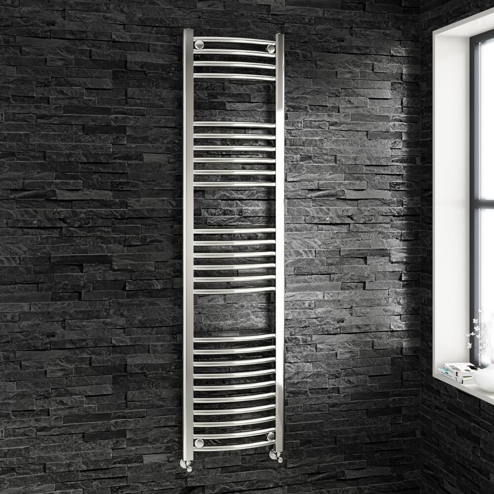 Brenton Chrome Curved Heated Towel Rail Radiator