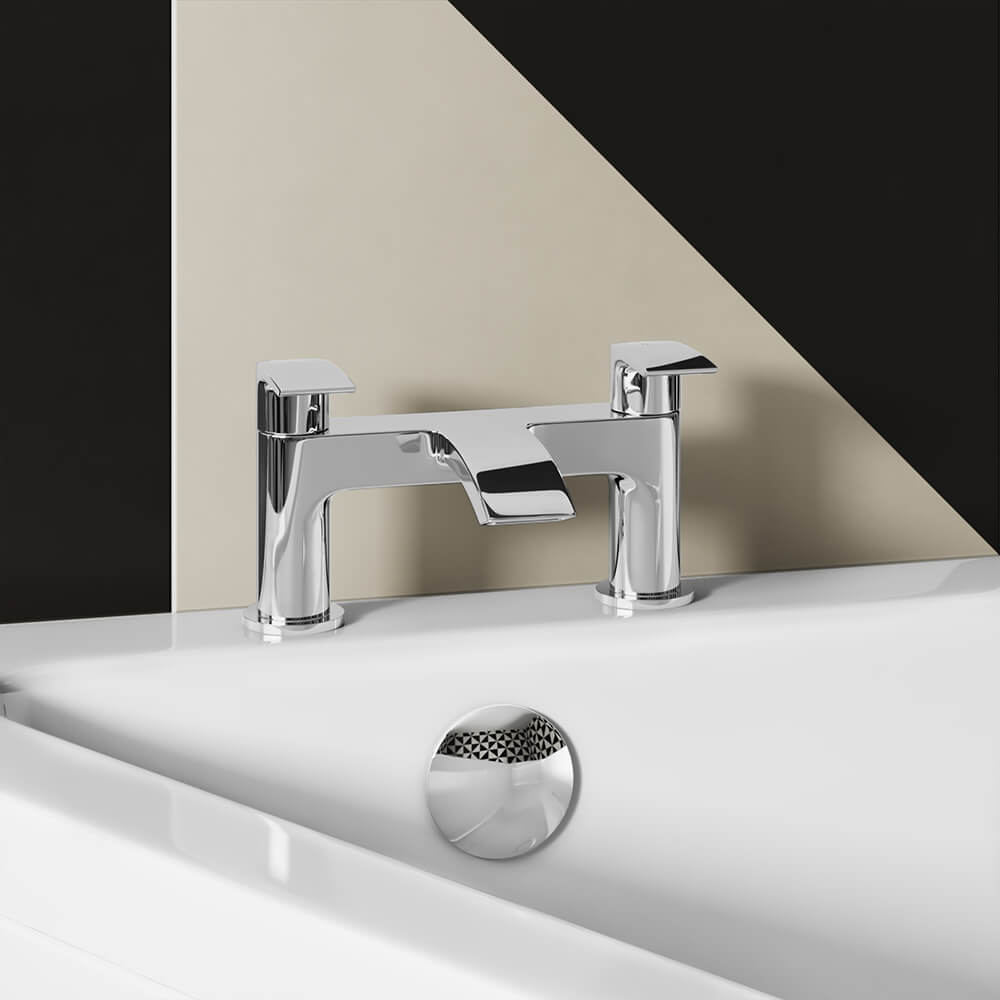 Vellamo Swift Chrome Deck Mounted Bath Filler