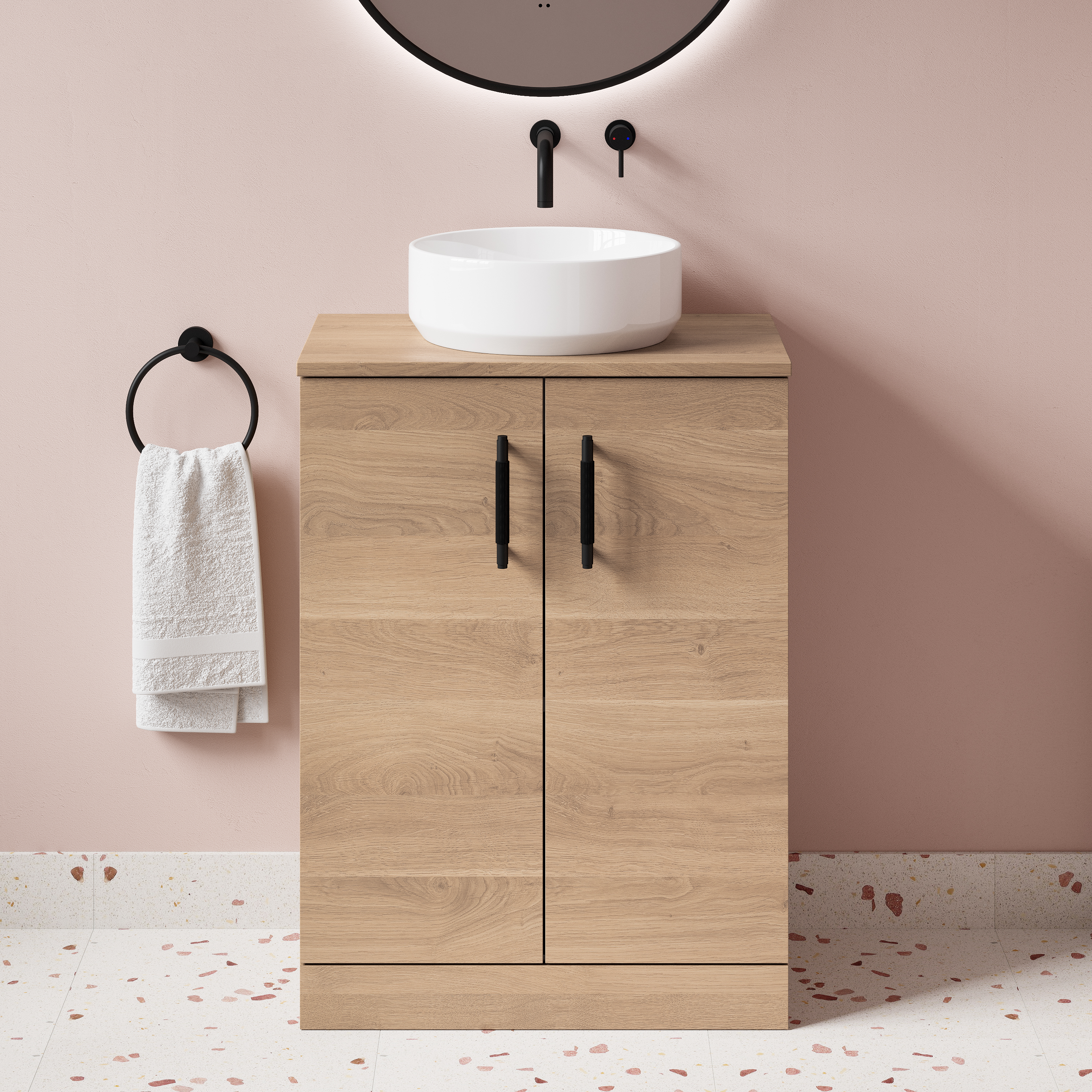 Erin 600mm Floorstanding 2 Door Vanity Unit & Countertop