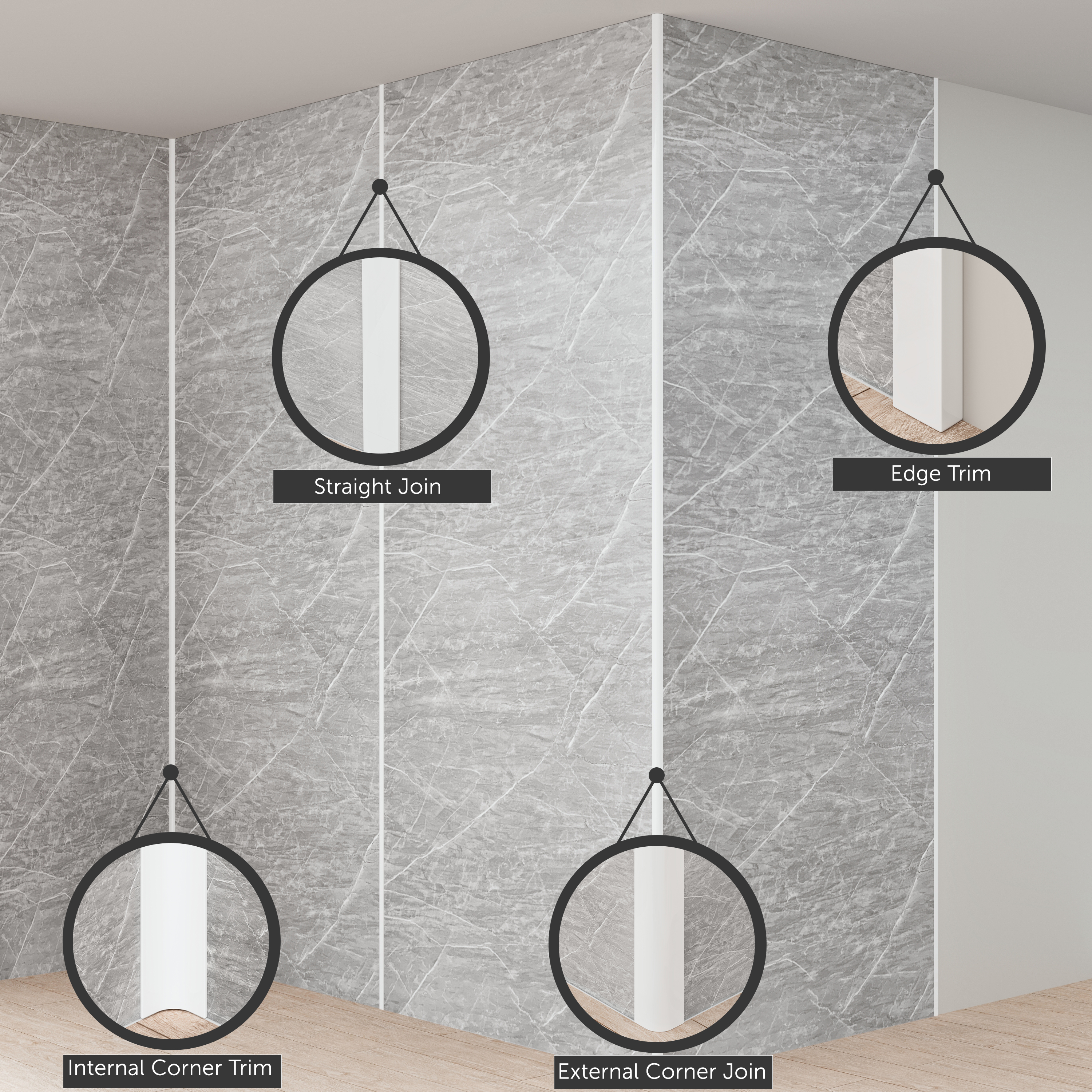 Drench Naturals Bathroom Wall Panel Trim