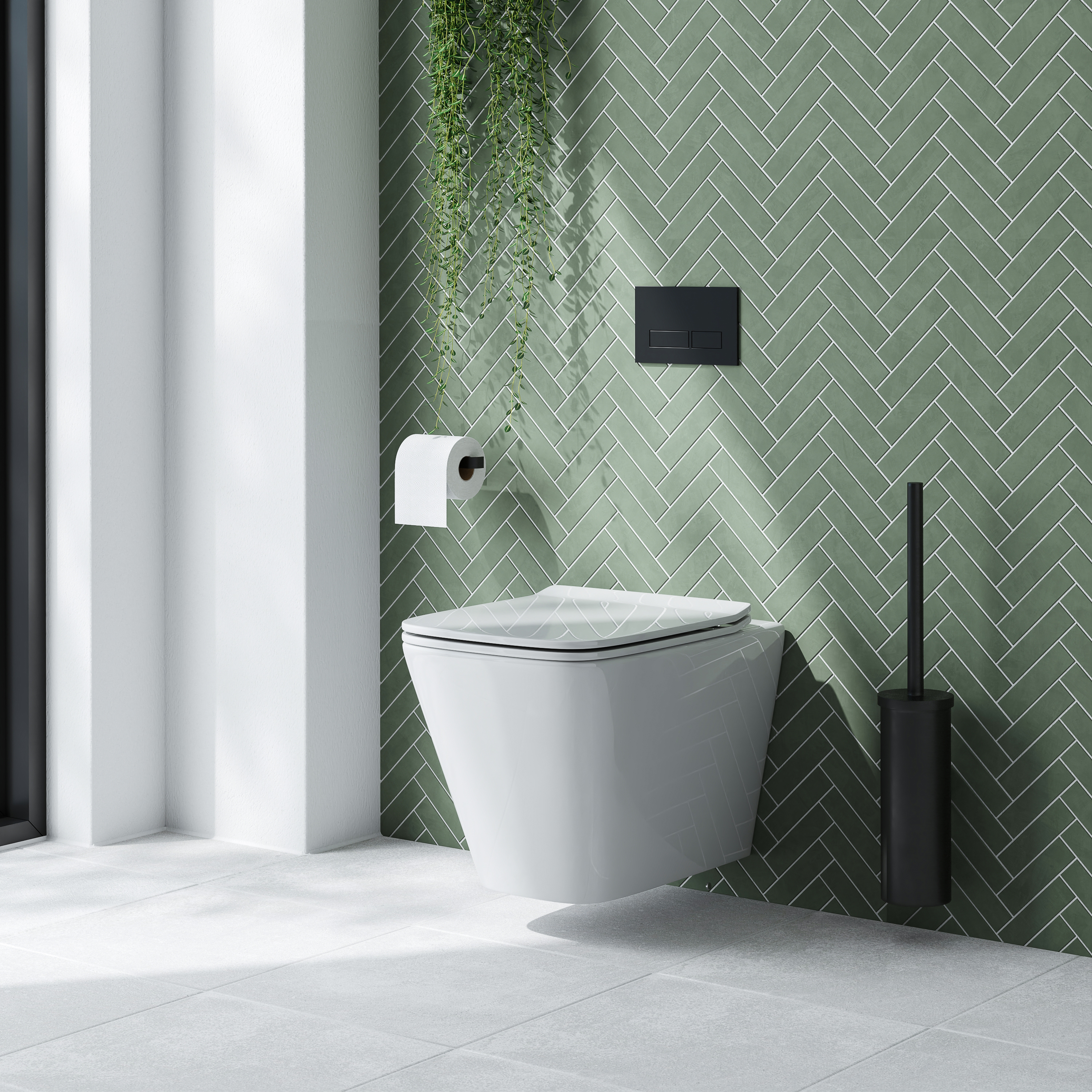 Emily Rimless Short Projection Wall Hung Toilet & Slimline Soft Close Seat