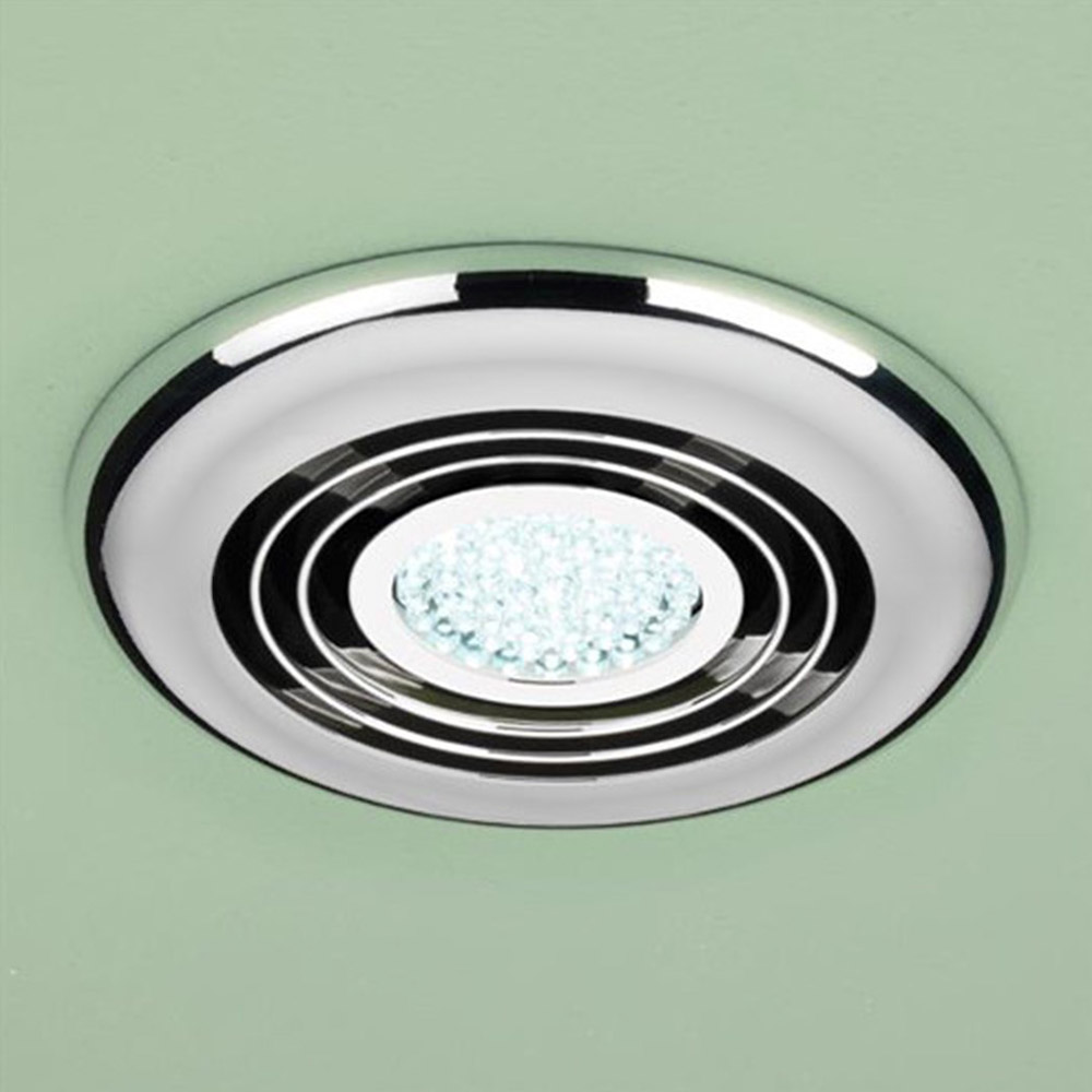 hib. Cyclone Cool White LED Illuminated Inline Chrome Ceiling Fan