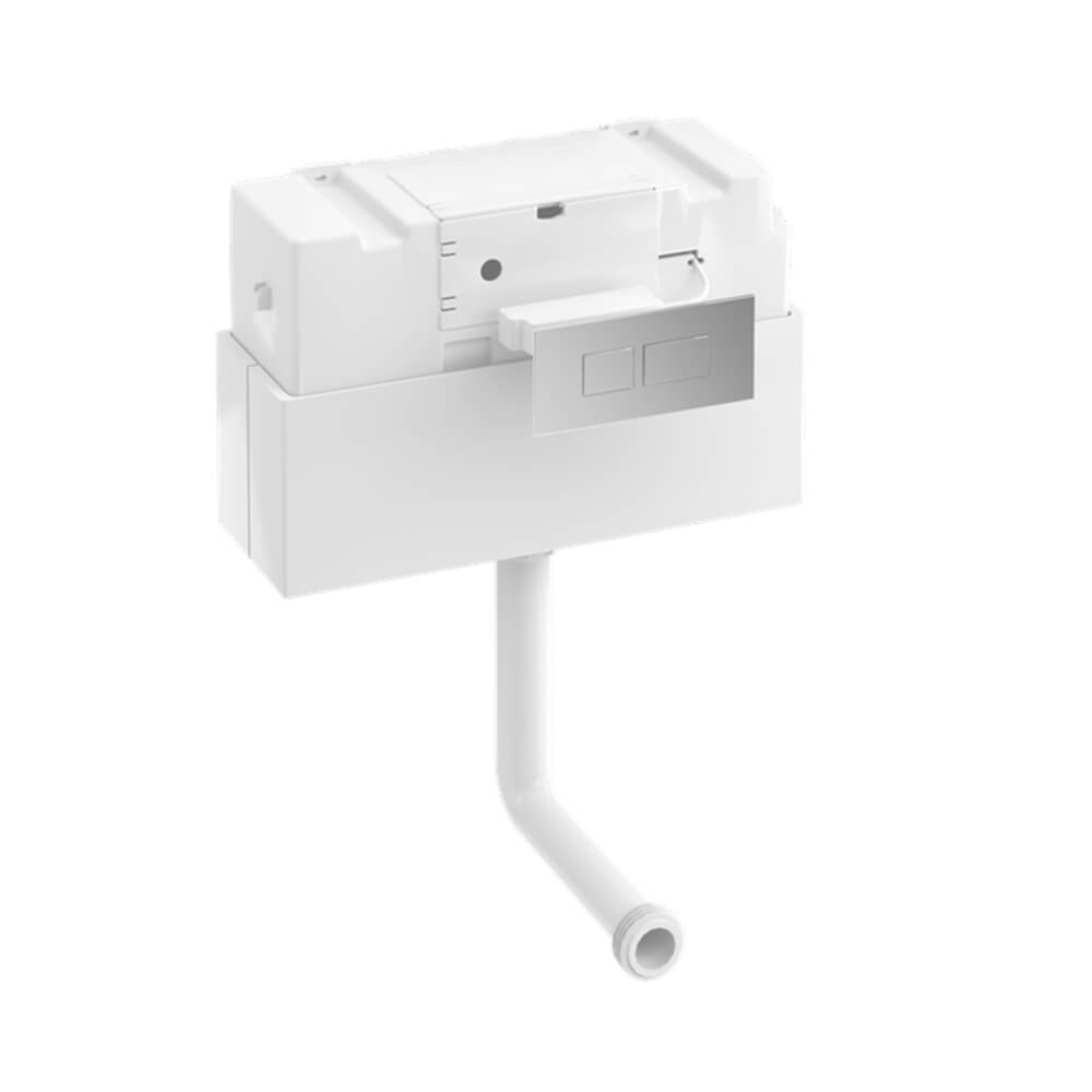 Britton Bathrooms Hoxton Dual Flush Plate & Cistern - Brushed Brass