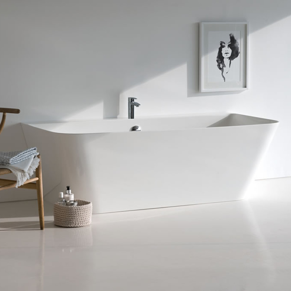 Britton Bathrooms Patinato ClearStone Back to Wall Bath - 1524 & 1690 x 800mm