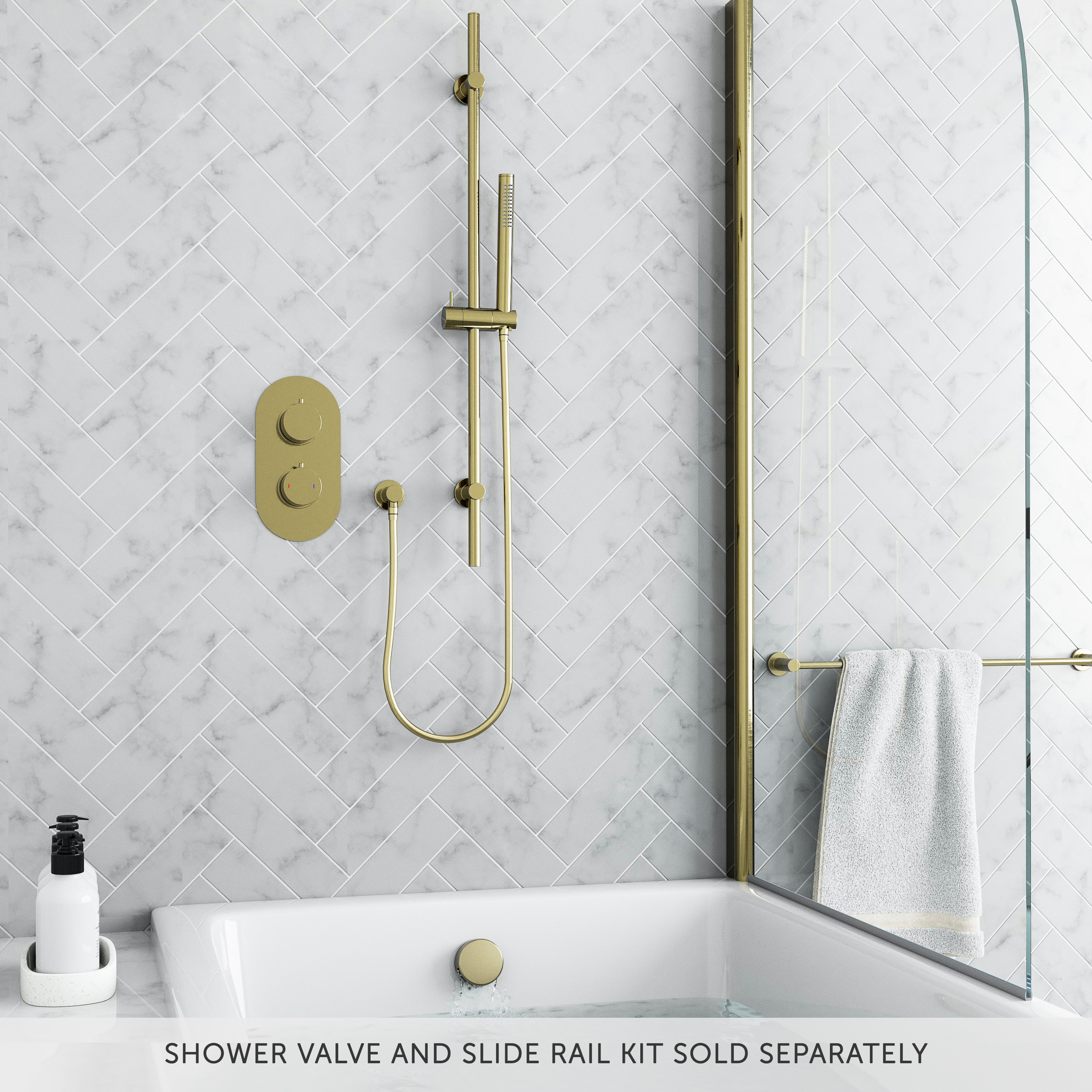 Harbour Clarity Overflow Bath Filler - Brushed Brass