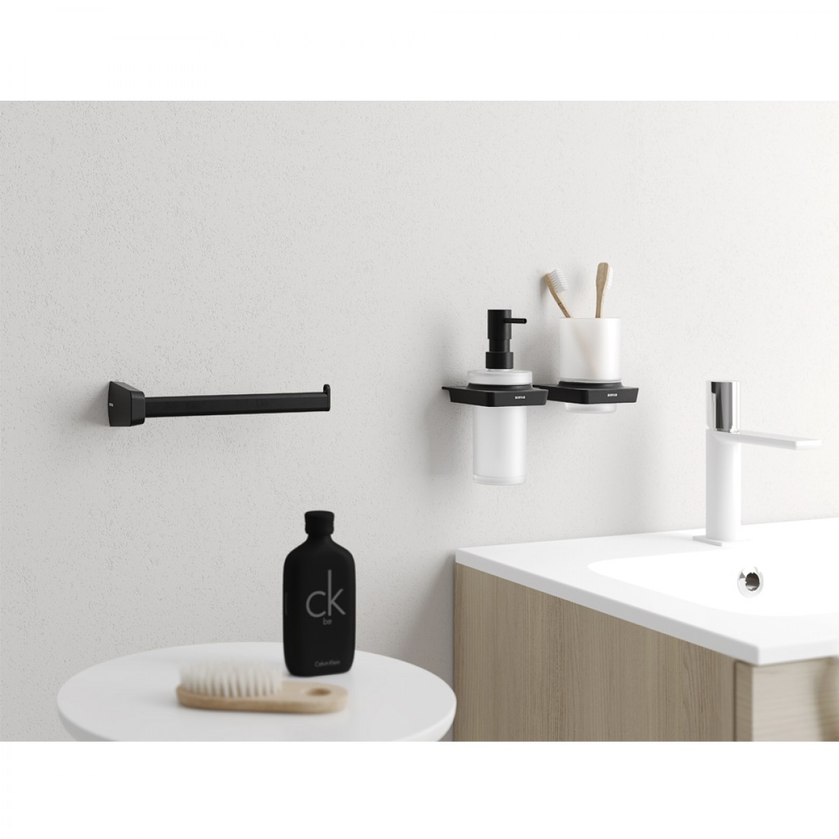 Sonia S6 Black Open Right Handed Towel Bar - 218mm
