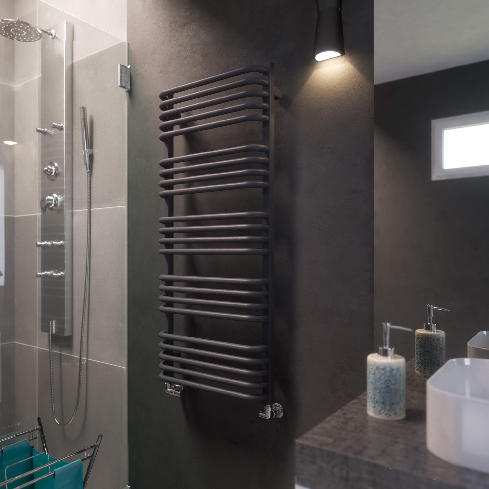 Terma Alex Ladder Heated Towel Rail - Modern Grey - 1140 x 500mm
