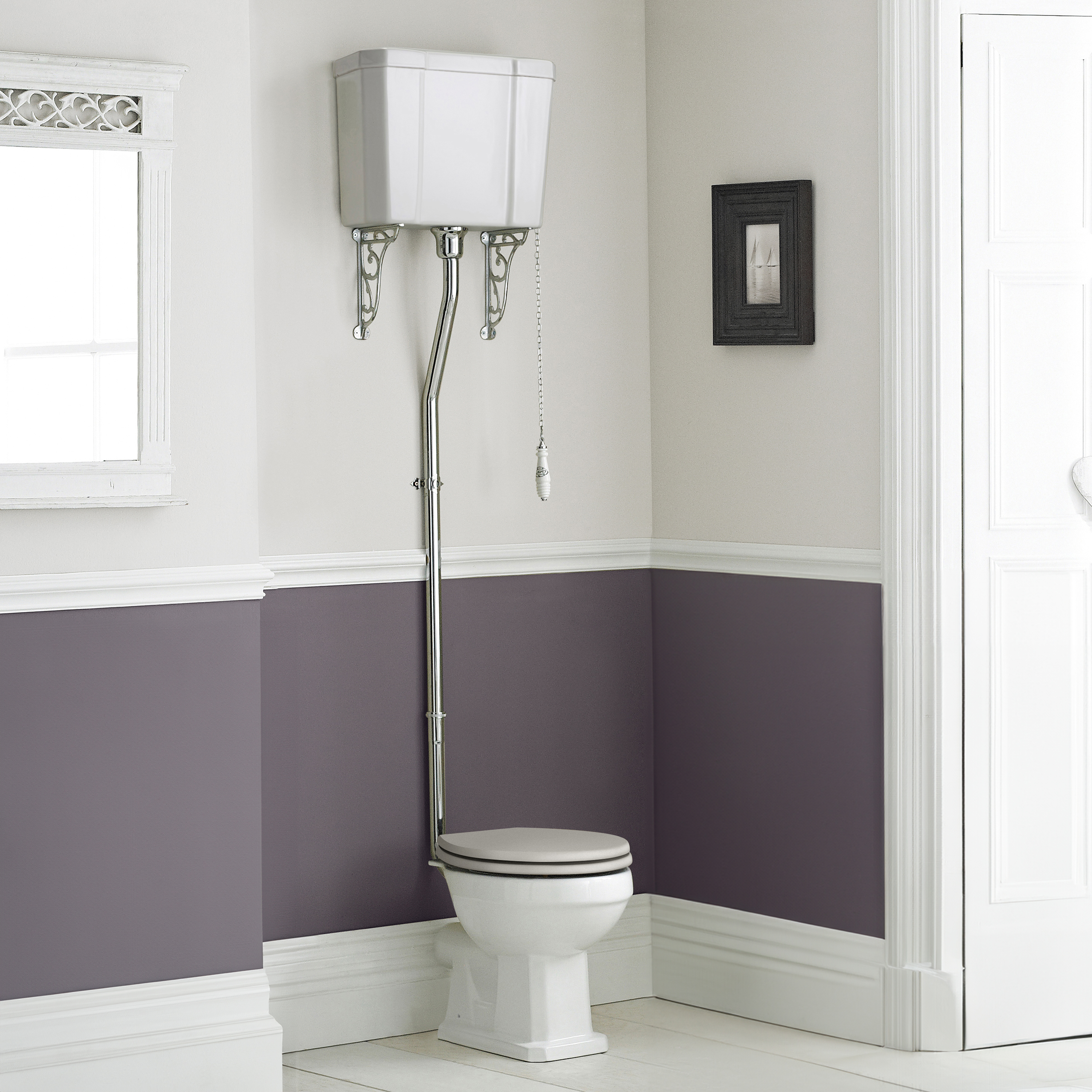 Butler & Rose Catherine Comfort Height High Level Toilet with Pan, Cistern & Flush Pipe