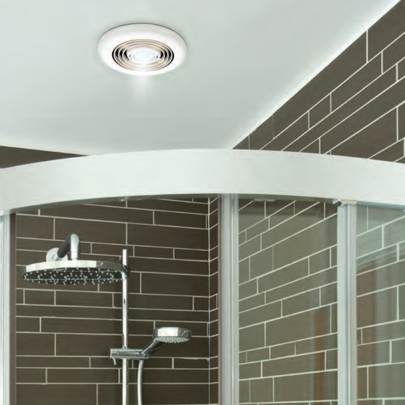 hib. Turbo Cool White LED Illuminated Inline Ceiling Fan - White