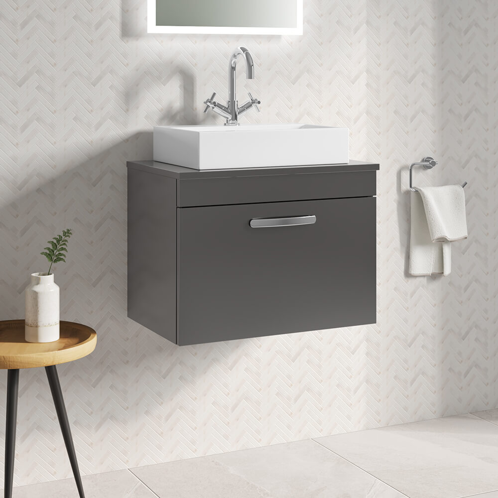 Emily 600mm Wall Mounted 1 Drawer Unit and Countertop