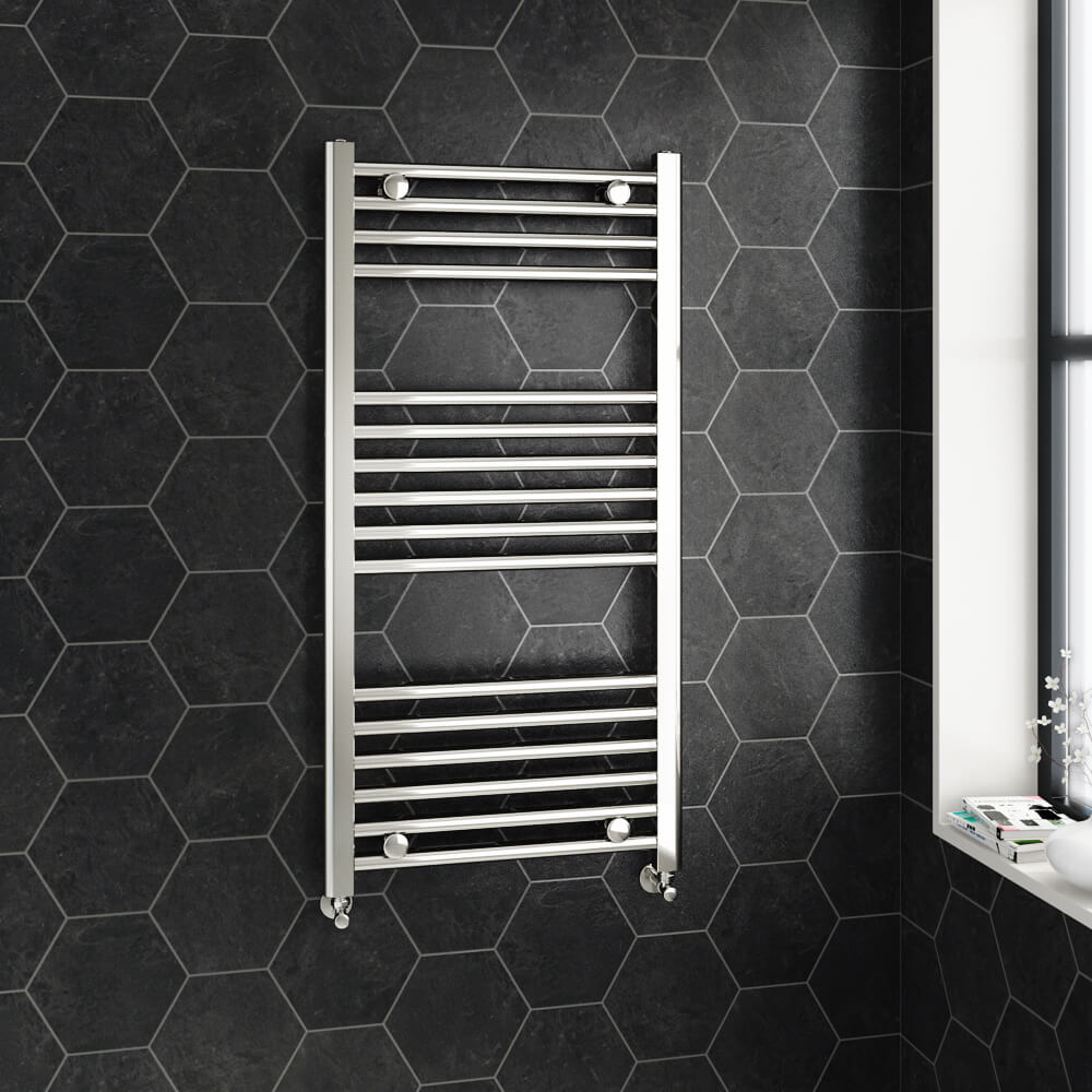 Brenton Chrome Straight Heated Towel 22mm Rail Radiator