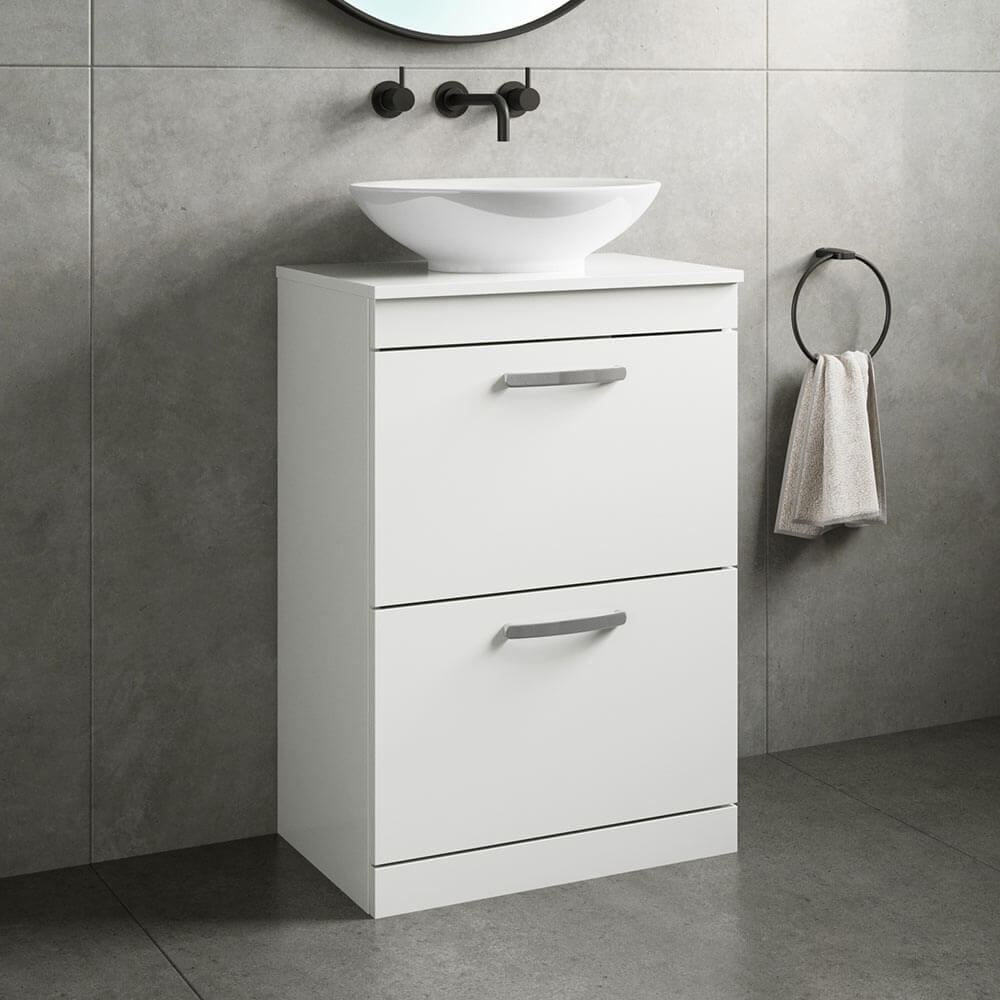 Emily 600mm Floorstanding 2 Drawer Unit and Countertop