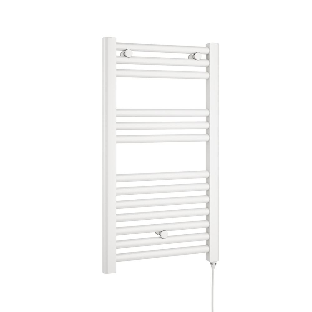 Brenton Hestia Electric Straight White Heated Towel Rail - 22mm - 720 x 400mm