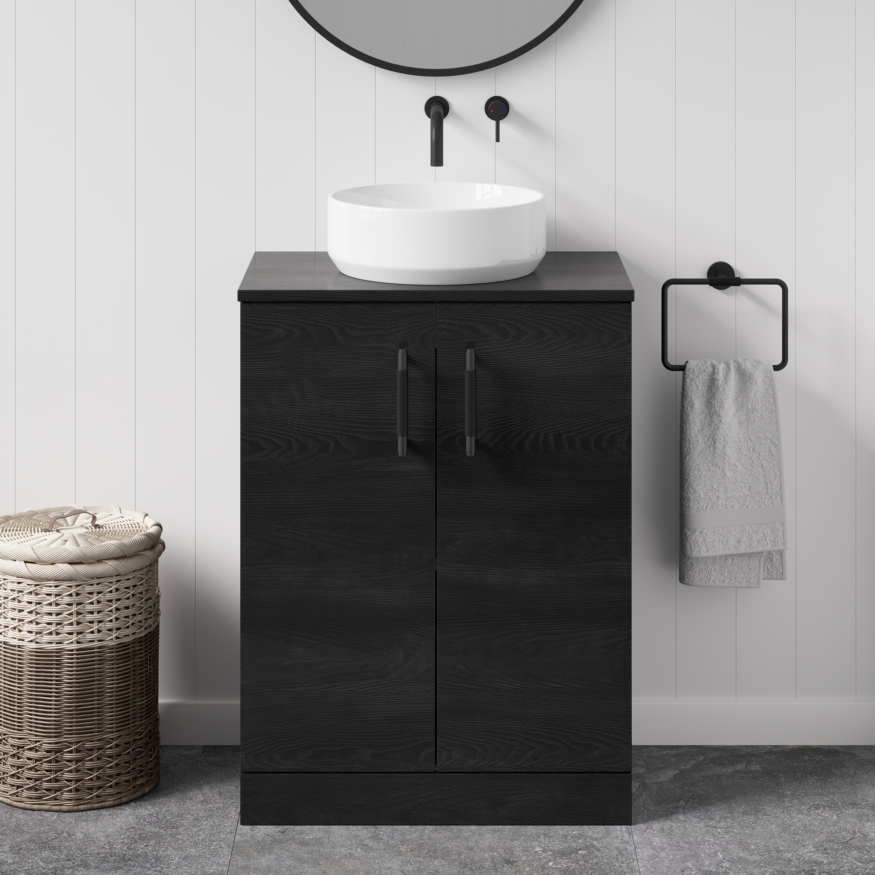 Erin 600mm Floorstanding 2 Door Vanity Unit & Countertop