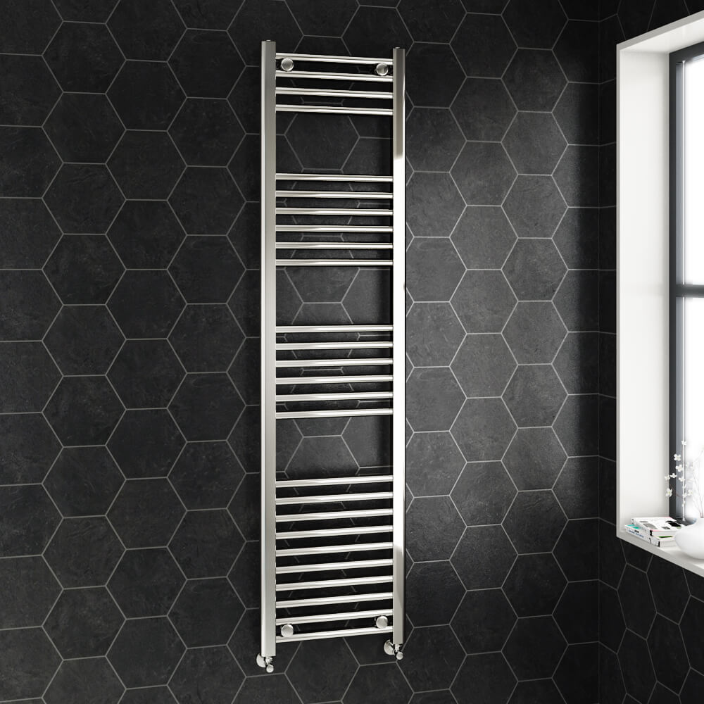 Brenton Chrome Straight Heated Towel 22mm Rail Radiator