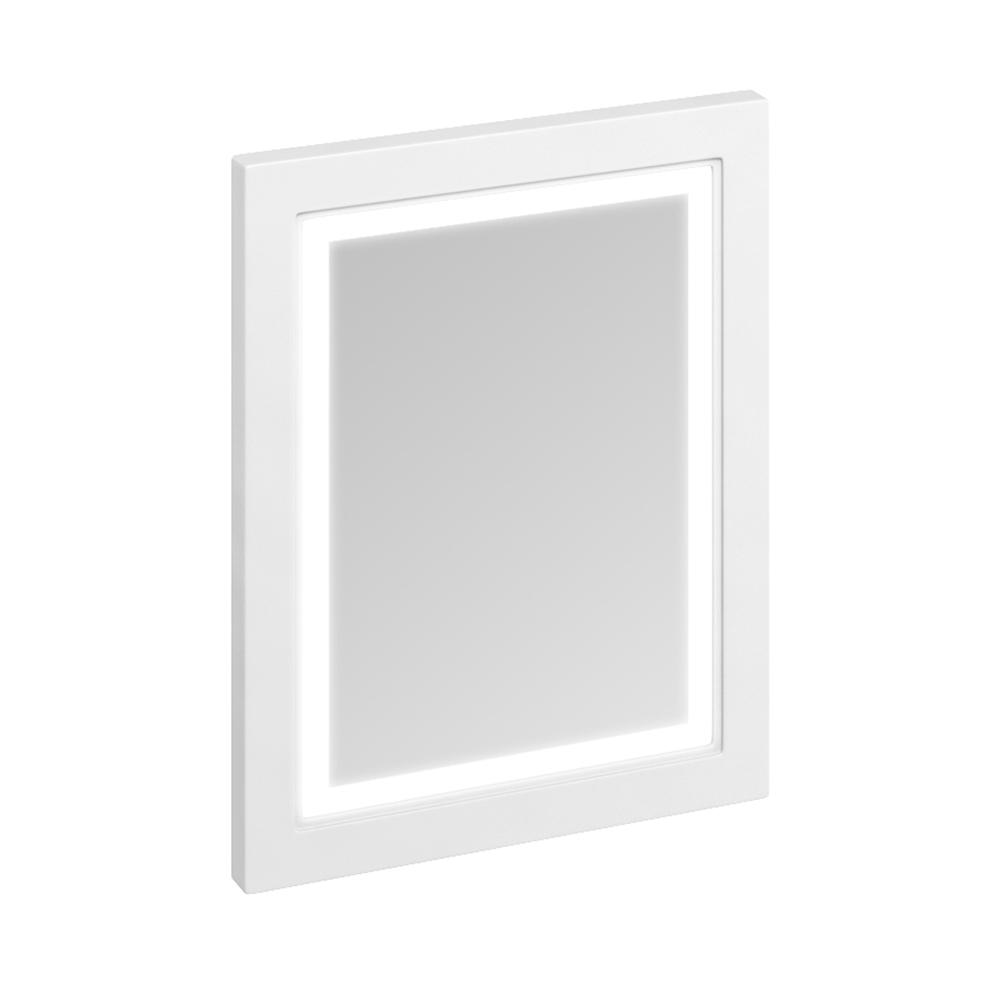 Burlington Wooden Framed 600mm Mirror with LED Illumination - Matt White
