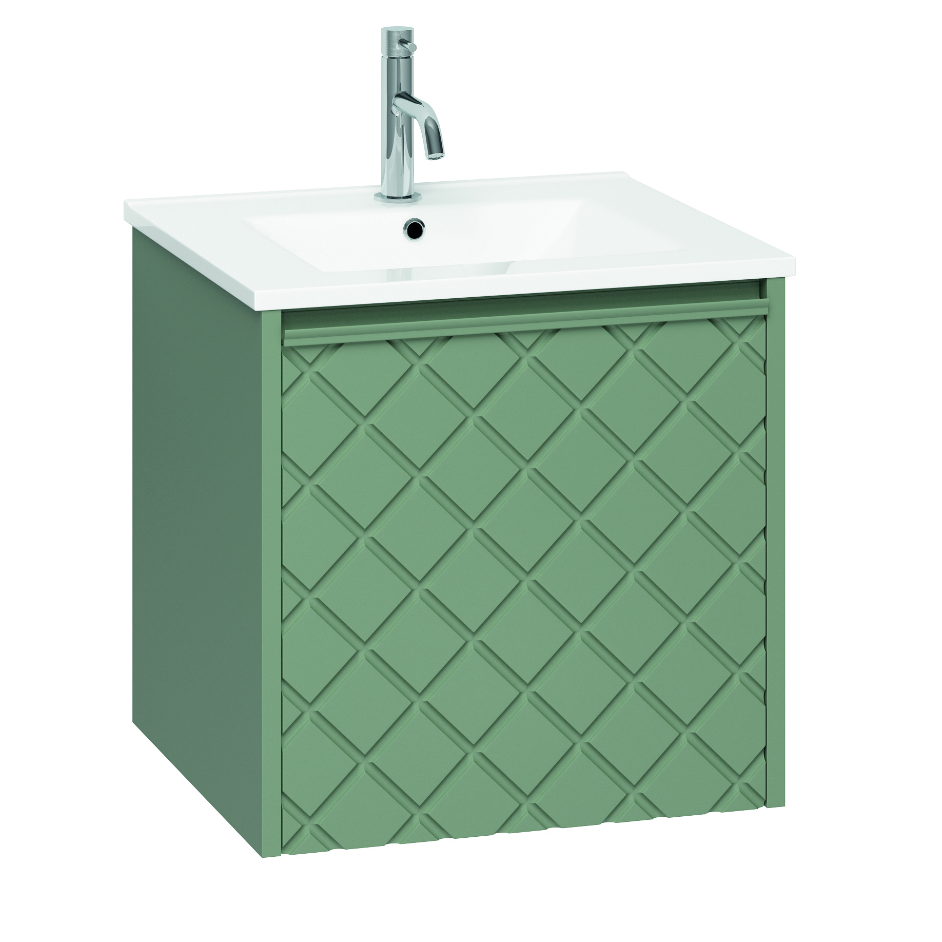 Crosswater Vergo 500mm Wall Hung Single Crosshatch Drawer Vanity Unit & Basin Options