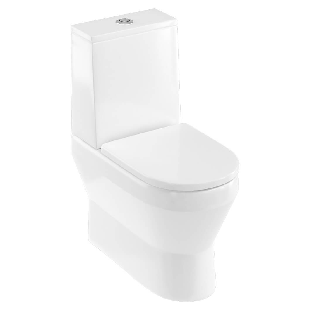 Britton Bathrooms Curve2 Rimless Back to Wall Close Coupled Toilet & Soft Close Seat