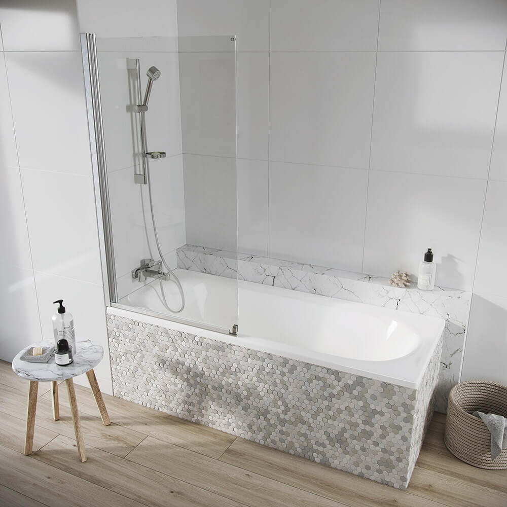 Harbour AcquaShield Acqua Arm 6mm Single Panel Bath Screen - 1500 x 800 mm
