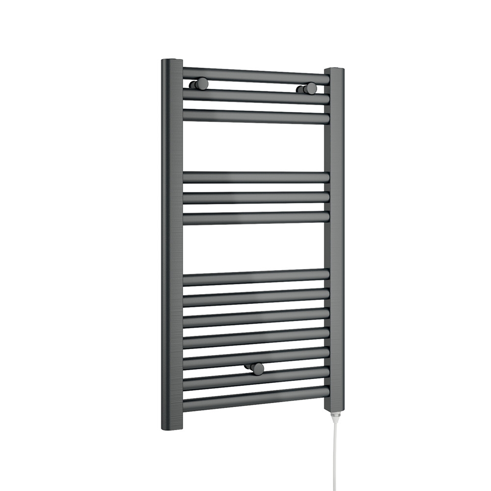 Brenton Hestia Electric Straight Anthracite Heated Towel Rail - 22mm - 720 x 400mm