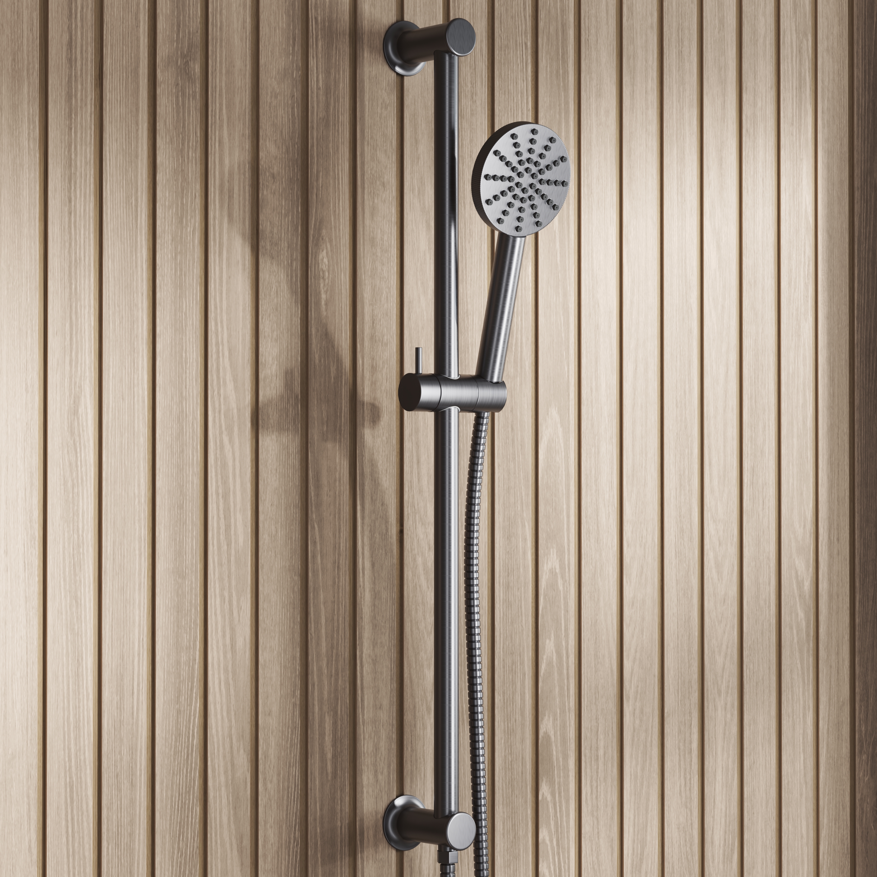 Core Fluted Slide Rail Shower Kit, Handset & Hose with Integrated Elbow